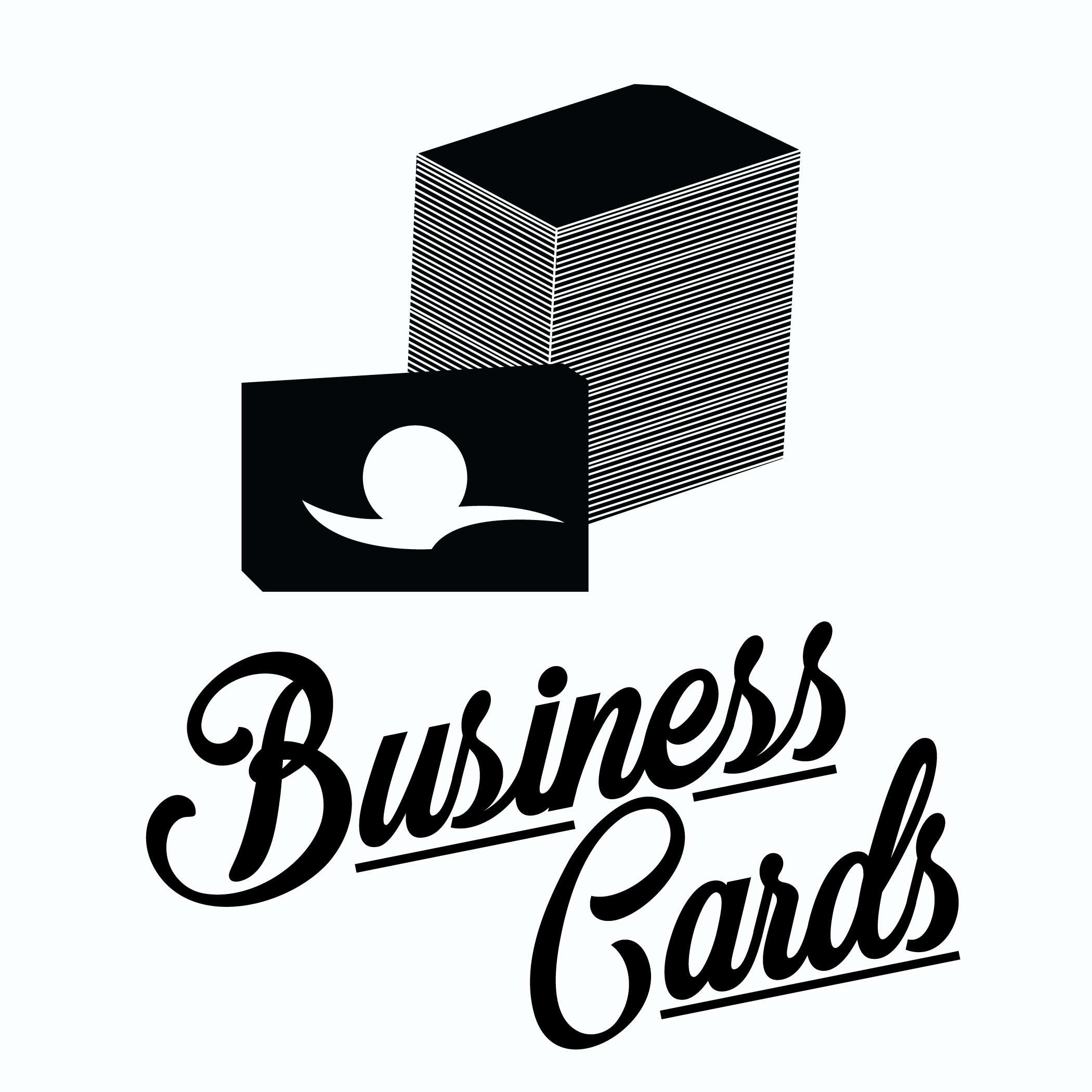 A stack of business cards to offer business card services.